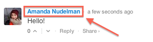 Commenter's display name (with a comment)