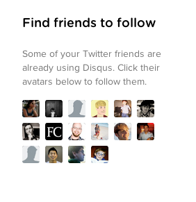 Screenshot of Find friends to follow section in dashboard